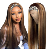 Honey Blonde Ombre Hair With Headband Straight Human Hair