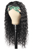 Headband Wig Water Wave Human Hair Non-Lace Wig - MyPlushWigs