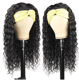 Headband Wig Water Wave Human Hair Non-Lace Wig - MyPlushWigs