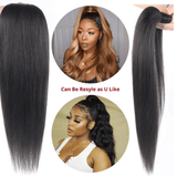 Brazilian Straight Long Wrap Around Clip In Ponytail Hair Extension - MyPlushWigs