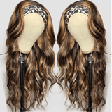 Highlight With Headband Body Wave Human Hair Wig - MyPlushWigs