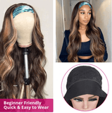 Highlight With Headband Body Wave Human Hair Wig - MyPlushWigs